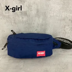 X-girl エックスガール ボディバッグ ウエストポーチ ネイビー 紺色 0531068 ウエストバッグ ショルダーバッグ 斜めがけ 肩掛け かばん ワンショルダー 星柄 スター プリント ビッグロゴ ロゴドン デカロゴ ストリート カジュアル ★ ■■