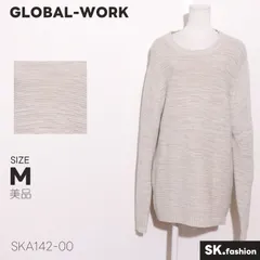 美品 GLOBAL-WORK トップス 畦編み ゆったりシルエット クルーネック 長袖 ニットトップス