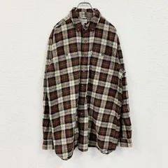古着 used　Carhartt　カーハート　長袖ネルシャツ　ボタンダウンシャツ　茶色　ブラウン　XLサイズ【値引き交渉OK！】