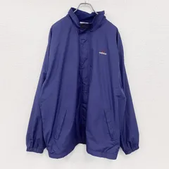 古着 used　90s　adidas　アディダス　フルジップジャケット　ウィンドブレーカー　ヴィンテージ　ネイビー　2XLサイズ【値引き交渉OK！】