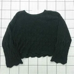 ◇ Θ ザラ ZARA 透かし編みニットトップス ブラック系 レディース M E  【1602040063886】