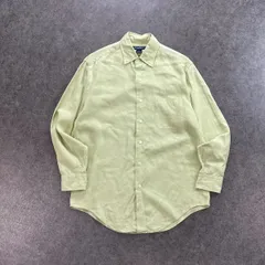 Brooks Brothers IRISH LINEN ブルックスブラザーズ 長袖シャツ リネンシャツ アイリッシュリネン リネン/麻 100% ポケット 無地 黄緑系 メンズ