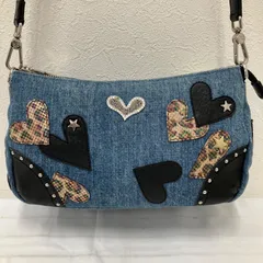 9767　Think Bee!　シンクビー！　レオポン　ショルダーバッグ　デニム　レザー　ハート　レオパード　ヒョウ柄　アニマル柄　スタッズ　スター　レディース　シンプル　きれいめ　ゴブラン織り
