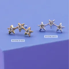 【人気】【スタッドピアス 色:ゴールド】[Adelina Style] 星 スター ピアス ジルコニア スタッド ピアス 星ピアス低刺激性 レディース S925純銀製 両耳用 (タイプO/スター ゴールド)
