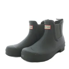 ハンター HUNTER レインブーツ サイドゴアブーツ ショート ラバーUS7 カーキ /YO3