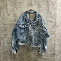 【T-129】Marithe + Francois Girbaud　デニムジャケット　L ケミカルウォッシュ　90s系デザイン　Y2K  ヴィンテージ