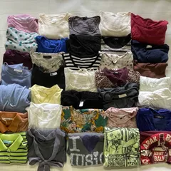 【U-102】レディース トップス まとめ売り35枚 Tシャツ カットソー シャツ 古着 大量セット