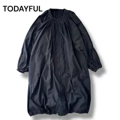 TODAYFUL トゥデイフル Light Gather Coat ライトギャザーコート オーバーサイズ ブラック 36 S ロングコート 春 秋 コットン100％ 6F053
