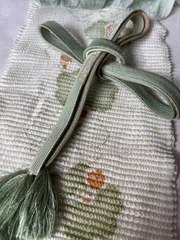 絞り帯揚げ、帯締めセット　薄緑