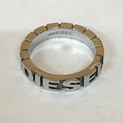 DIESEL ディーゼル ロゴ ドット リング 指輪 シルバー ブラック 18号 