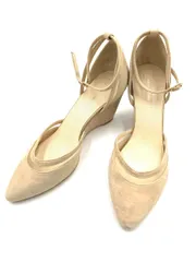Odette e Odile オデットエオディール ユナイテッドアローズ アンクルストラップ ウェッジソール パンプス size24.5cm/ベージュ ■■ レディース