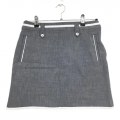 【美品】アディダス スカート 杢グレー×白 ウエスト・裾ライン レディース L/G ゴルフウェア adidas