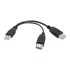 CY USB 2.0 AオスtoデュアルデータUSB 2.0 Aメス+電源ケーブルUSB 2.0 Aメス延長ケーブル20 cm