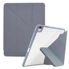 LCSMFKJ iPad Air 11 インチ M2 (2024) 用ケース iPad Air 5/4 10.9 インチ (第5/4世代 2022/2020モデル用) レザー 背面 カバー 5WAY スタンド 横置＆縦置 マグネット吸着式 付き自動ス ...