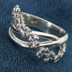 希少 インプレッセ シルバー フラワーデザイン ウェーブ リング/25-2938