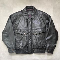 80s vtg short real leather bomber jkt - メルカリ