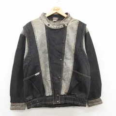 古着 長袖 デニム ジャケット レディース 90年代 90s コットン USA製 黒他 デニム 26jan07