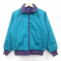 古着 コロンビア 長袖 ナイロン ジャケット レディース 80年代 80s ワンポイントロゴ リバーシブル ラグラン 青緑他 26jan07