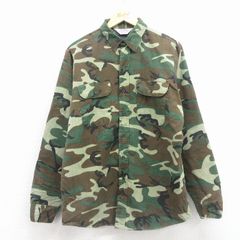 80s USA製 ファイブブラザー プリントネルシャツ XL ウッドランドカモ