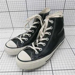 ◇ Θ コンバース Converse オールスター ALL STAR レザー ハイカットスニーカー ブラック系 メンズ E  【1602040061608】