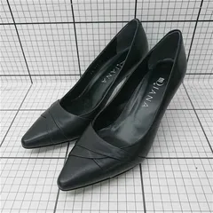 ◇ Θ ダイアナ DIANA ブラック系 レザー パンプス 23cm レディース E  【1602040061547】