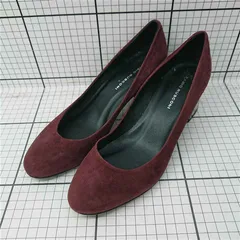 ◇ Θ ファビオルスコーニ FABIO RUSCONI スエードパンプス 37 ボルドー系 レディース E  【1602040061752】