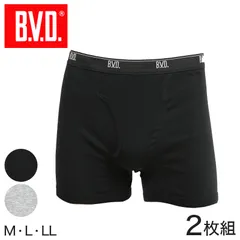 BVD ボクサーパンツ メンズ B.V.D.NEW STANDARD ボクサーブリーフ 前開き 綿100％ 2枚組 M～LL (bvd 男性 紳士 大きい インナー パンツ セット 下着 肌着 アンダーウェアー M L LL)