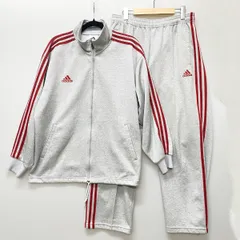 〇〇adidas アディダス メンズ 万国旗タグ ジャージ 上下セットアップ サイズO グレー