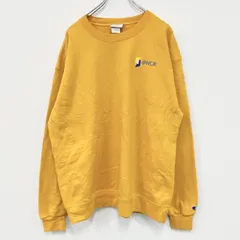 古着 used　champion　チャンピオン　スウェット/トレーナー　ワンポイント刺繍　黄色　イエロー　XLサイズ【値引き交渉OK！】
