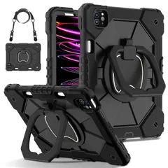 GOOVEN 適合 iPad Pro11 インチ 第4 3 2 1世代/Air4 2020/Air5 2022 用のケース 360°旋回 取っ手 キッズ 頑丈 持ち手付き 回転式 キックスタンド ハンドストラップ シリコン アウトドア 横置き 縦置き ...