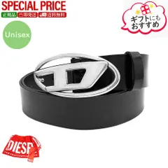 新品 DIESEL ディーゼル X08516 PR666 T8013 メンズ OVAL D LOGO B-1DR BELT レザーベルト ブラック ユニセックス