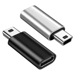 Type C Mini USB 変換 アダプター USB C to ミニ USB 変換 コネクター メス→オス 2個セット 充電とデータ転送 ブラックとシルバー 互換デジタルカメラ ドライブレコーダー Astro A40/50 PSP MP3/MP4 ...