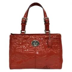 COACH(コーチ) ハンドバッグ ハンプトンズ ミディアムキャリオール F14413 オレンジレッド レザー