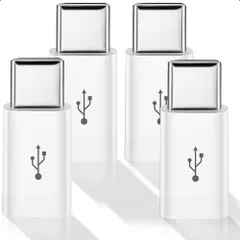 USB 変換コネクタ 変換アダプタ タイプーC Type C マイクロusb データー転送 急速充電 充電対応 USB タイプc OTG対応 小型 600MB/S ホワイト 持ち運び 4個入り