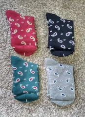 未使用品 靴下 レディース ブラック グレー レッド グリーン 4足セット 24cmくらい