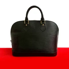 極 美品 LOUIS VUITTON ルイヴィトン ヴィンテージ アルマ エピ レザー 本革 ハンドバッグ ミニ ボストンバッグ ノワール 黒 80859