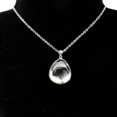 凛とした存在感　一点物【金運・仕事運】ブルッカイト・プラチナルチルクォーツ ネックレス チェーン付　Silver925｜ghrpnt17　天然石 約8g｜贈り物にも パワーストーン お守り メンズ レディース｜ 京海堂 天然石の卸　京の蔵