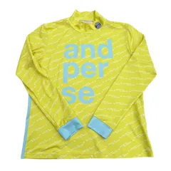and per se アンパスィ レディース トップス ポロシャツ 長袖 柄物 イエロー系 LLサイズ ゴルフウェア