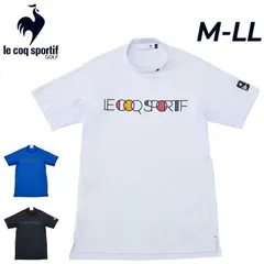ルコック モックネック 半袖シャツ メンズ le coq sportif GOLF カラーブロック柄 ゴルフシャツ ゴルフウェア トップス 吸汗速乾 UVカット サンスクリーン トレッチ 男性 紳士用 ロゴ プリントシャツ メンズウェア /LG5SHS51M