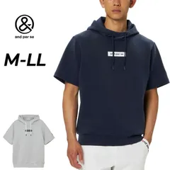 アンパスィ 半袖 スウェットパーカー メンズ ゴルフウェア and per se GOLF ショットスムーザー フーディーシャツ プルオーバー スエット パーカ ゴルフスウェット 半そで ストレッチ 男性 ゴルフトレーナー メンズウエア /AMF6505J1