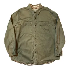 llbean cotton twill  shirt with lining sizeXL / エルエルビーン コットンシャツ ライニング付き　【E779】