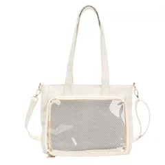 【在庫処分】ハンドバッグ 2WAY トートバッグ 痛バック 可愛い ショルダーバッグ いたばっく いたば 推し活バッグ 推し活 グッズ ぬいぐるみ トート 鞄 黒 痛バ 白 紺 ショルダー 緑 紫 人気 痛バッグ シート 付属 [ハルジオ] おしゃれ かわいい