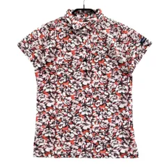 サイズ：0 MASTER BUNNY EDITION マスターバニーエディション  半袖ポロシャツ 花 総柄 オレンジ系 [240101630057] ゴルフウェア レディース ストスト