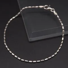 Q616 ヴィンテージ 925刻印 ブレスレット カット 楕円チェーン デザイン シルバー