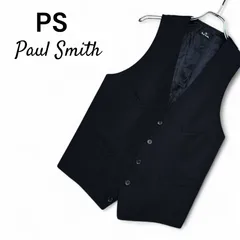 Paul Smith ポールスミス ブラック ジレ ベスト 前身ウール100% 後身ポリエステル100% 日本製 XLサイズ メンズ ビジネス フォーマル カジュアル 上質素材 エレガント 大きいサイズ 希少サイズ 267KJ