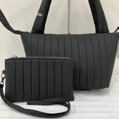 Y9695　DOUBLE STANDARD CLOTHING　ダブルスタンダードクロージング　DSC　2way　キルティングショルダーバッグ　ショルダーバッグ　トートバッグ　ハンドバッグ　ポーチ付き　キルト　レディース　ブラック　黒　無地　シンプル　カジュアル