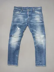 36 正規品 DSQUARED2 ケイ(K)トンブロス タイディ バイカーデニム ズボン