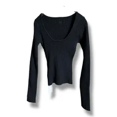 未使用 タグ付き A LEXIA STAM アリシアスタン リブニットトップス 長袖 セーター ストレッチ プルオーバー 刺繍ロゴ 定価13000円 レディース サイズM ブラック 春 ゴーゴー古着久喜倉庫店 4 No.北K1537のサムネイル