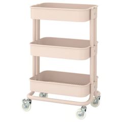 新品】IKEA キッチンワゴン 3段 ピンク - メルカリ