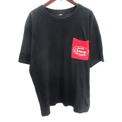 ロデオクラウンズワイドボウル RODEO CROWNS WIDE BOWL RCWB カットソー Tシャツ ラウンドネック プリント 半袖 L 黒 ブラック /AU